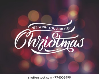 Merry Christmas vector text Calligraphic Lettering design card template. Calligraphic handmade lettering.