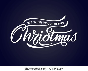Merry Christmas vector text Calligraphic Lettering design card template. Calligraphic handmade lettering.