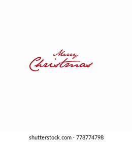 Merry Christmas vector text Calligraphic Lettering design card template. 