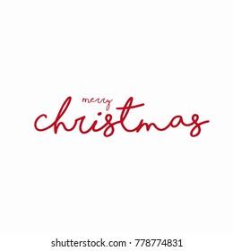 Merry Christmas vector text Calligraphic Lettering design card template. 