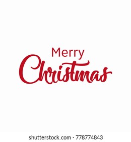 Merry Christmas vector text Calligraphic Lettering design card template. 