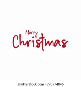 Merry Christmas vector text Calligraphic Lettering design card template. 