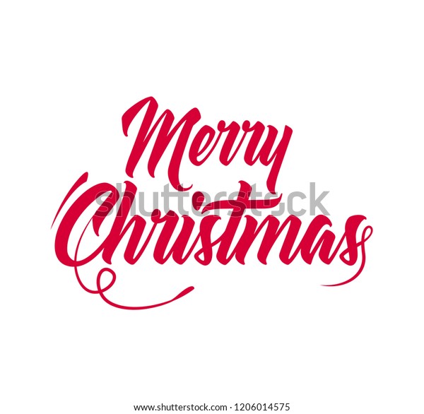 Merry Christmas Vector Text Calligraphic Lettering Stock Vector ...
