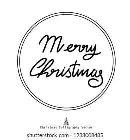 Merry Christmas vector text Calligraphy Lettering design on white background ,Handwritten modern brush lettering, EPS10 vector