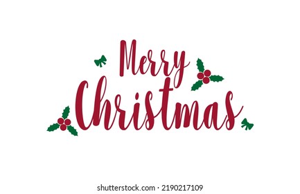 Merry Christmas vector text. Calligraphy lettering template for design.Christmas background