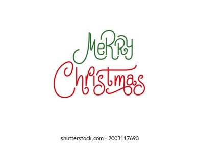 Merry Christmas vector text lettering. Holiday Xmas typography design
