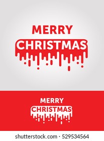 Merry Christmas vector text lettering design card template. Creative style design for Holiday Greeting Gift Poster. Vector Banner