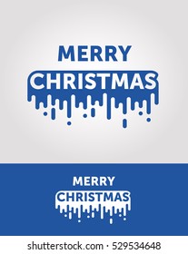 Merry Christmas vector text lettering design card template. Creative style design for Holiday Greeting Gift Poster. Vector Banner