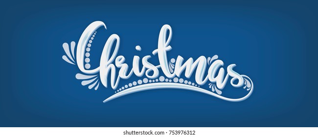 Merry Christmas vector text Lettering design card template. Creative typography for Holiday Greeting Gift Poster. Calligraphy Font style Banner