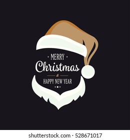 Merry Christmas vector text with Santa Claus