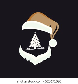 Merry Christmas vector text with Santa Claus