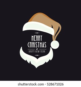Merry Christmas vector text with Santa Claus