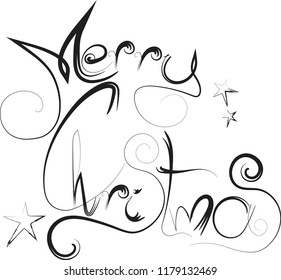 Merry Christmas vector text with transparency background.