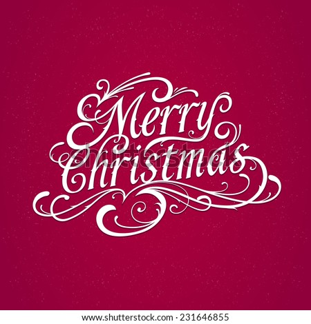 Merry Christmas Vector Typography Calligraphic Lettering Stock Vector (Royalty Free) 231646855