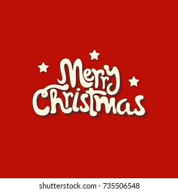 Merry Christmas vector typography, handwriting.