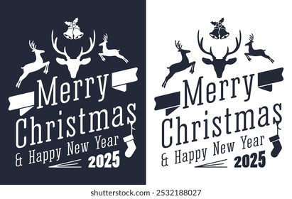 Merry Christmas vector typography t shirt design

