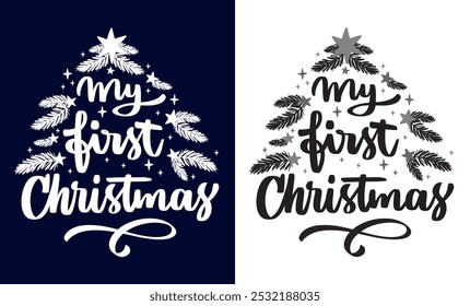 Merry Christmas vector typography t shirt design
