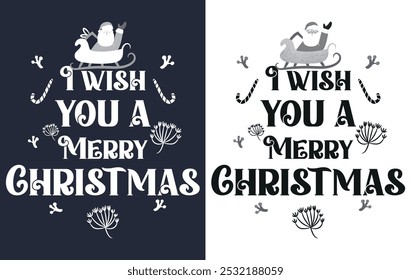 Merry Christmas vector typography t shirt design
