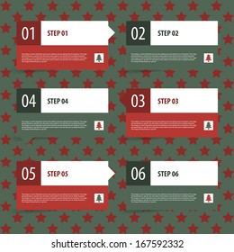 Merry christmas vector vintage retro infographics options banner set.