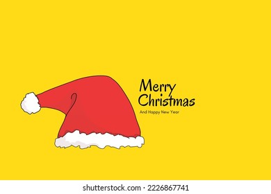 Merry Christmas Vector with yellow background
