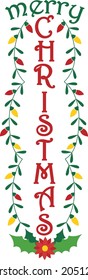 Merry Christmas vertical porch sign