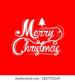 Merry Christmas Lettering Christmas Greeting Card Stock Vector (Royalty ...