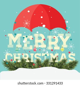 Merry Christmas Vintage Christmas Background With Typography