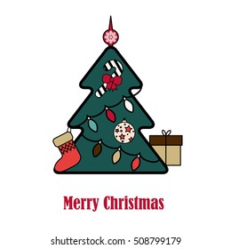 Merry Christmas vintage design greeting card