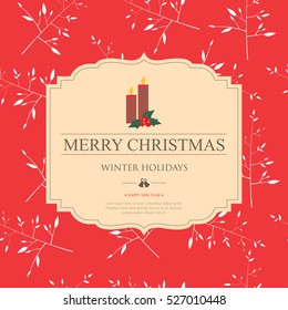 Merry christmas vintage flower pattern elegant invitation background. Christmas banner vector. - Shutterstock ID 527010448