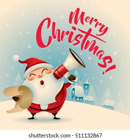 Merry Christmas! Vintage Christmas greeting card.