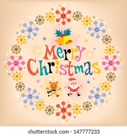 Merry Christmas vintage retro card