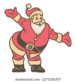 Merry Christmas vintage Santa Claus Illustration