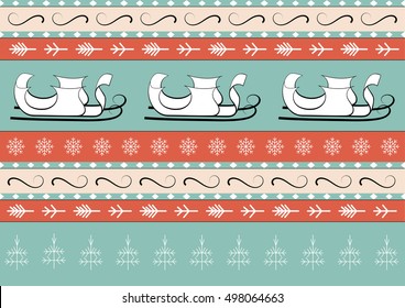 Merry Christmas vintage seamless pattern. Can be used for background, website, greeting card, wrapping paper etc .