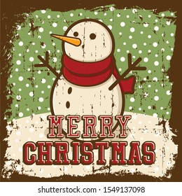 Merry Christmas Vintage Signage Poster Rustic Vector