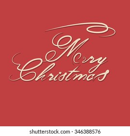 Merry Christmas vintage text. Vector calligraphy for a card, brochure, banner.