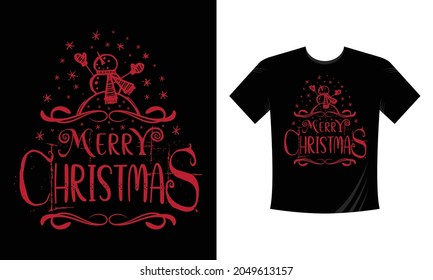 Merry Christmas Vintage Typography T-shirt Design
