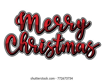 Merry Christmas -volume lettering inscription to winter holiday design. Can be used for invitation, posters, cards and etc.