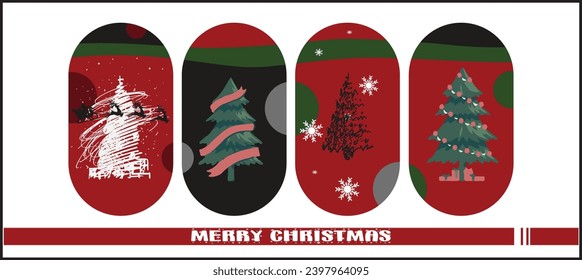 Feliz decoración de la pared navideña en formato vectorial.