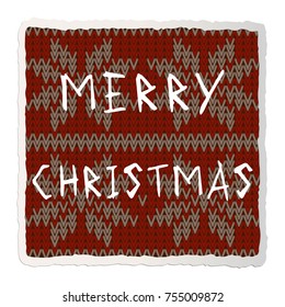 Merry Christmas. Warm knitted background