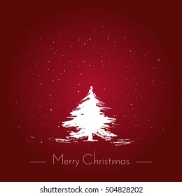 Merry Christmas watercolor brush style hand drawn vector illustration