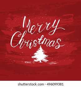 Merry Christmas watercolor hand drawn vector illustration