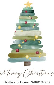 Merry Christmas watercolor vector  illustration,  watercolor Christmas cards, Christmas Digital Prints, T-shirt Prints, Christmas T-shirt prints