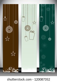 Merry Christmas website banner set. EPS 10.