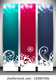 Merry Christmas website banner set. EPS 10.
