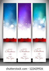 Merry Christmas website banner set. EPS 10.