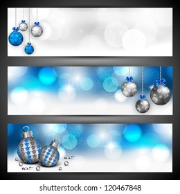 Merry Christmas website header or banner set.  EPS 10.