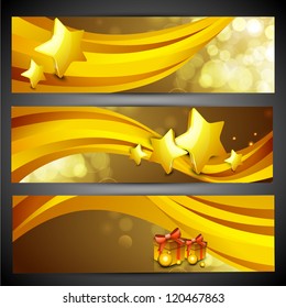 Merry Christmas website header of banner set.  EPS 10.