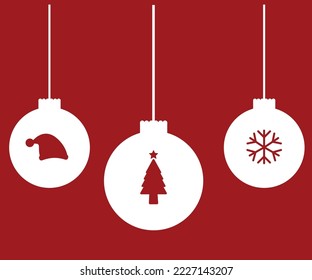 Merry Christmas: white Balls Decoration
