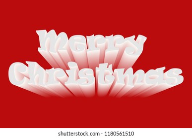 Merry christmas in white on red background.