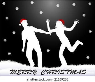 MERRY CHRISTMAS - white silhouettes
